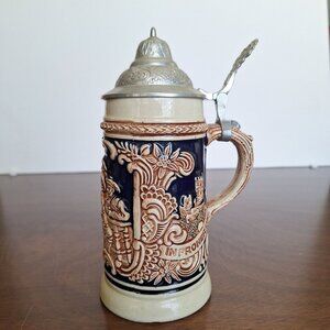 VINTAGE GERZ, W. GERMANY LIDDED BEER STEIN/TANKARD ORIGINAL GERZIT